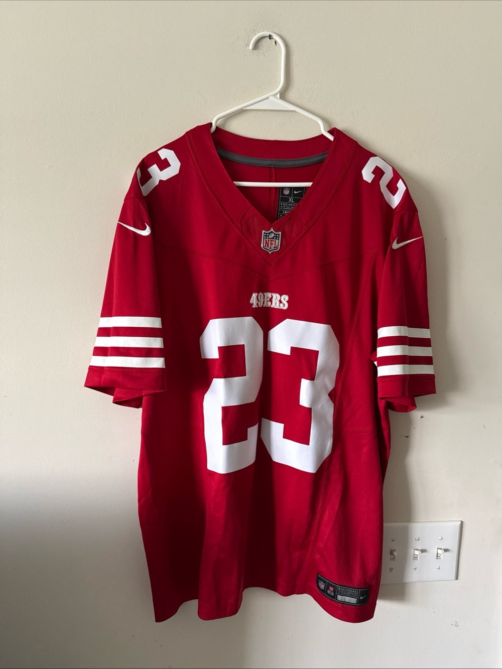 Men’s Nike Christian McCaffrey #23 SF 49ers Vapor Lmtd NFL Jersey Sz XL - RARE
